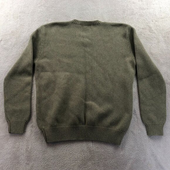 Polo Ralph Lauren Mens Sweater Small Green V-Neck Pullover Olive Green Knit - Picture 8 of 8
